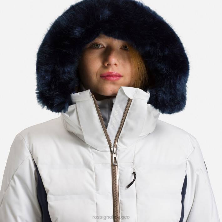 mujer Rossignol salir de la chaqueta de esquí HPXL793 tapas blanco