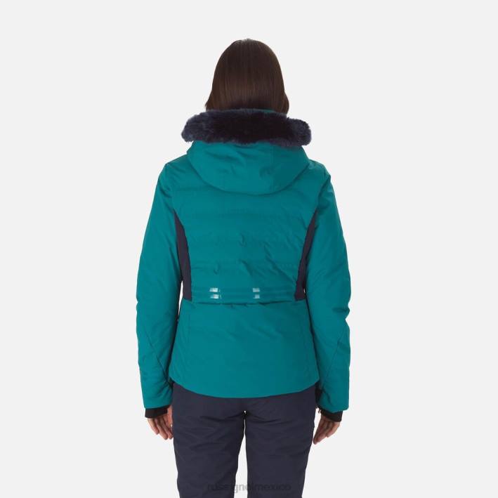 mujer Rossignol salir de la chaqueta de esquí HPXL987 tapas esmeralda oscura