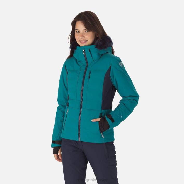 mujer Rossignol salir de la chaqueta de esquí HPXL987 tapas esmeralda oscura