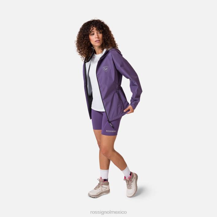 mujer Rossignol chaqueta de lluvia activa HPXL704 tapas uva blanda