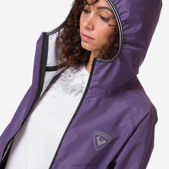 mujer Rossignol chaqueta de lluvia activa HPXL704 tapas uva blanda