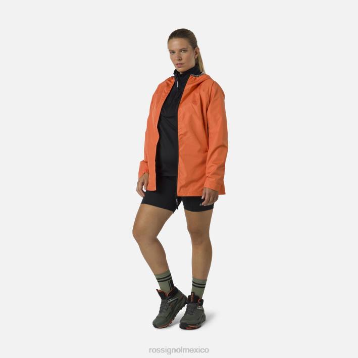 mujer Rossignol chaqueta de lluvia activa HPXL964 tapas naranja llama