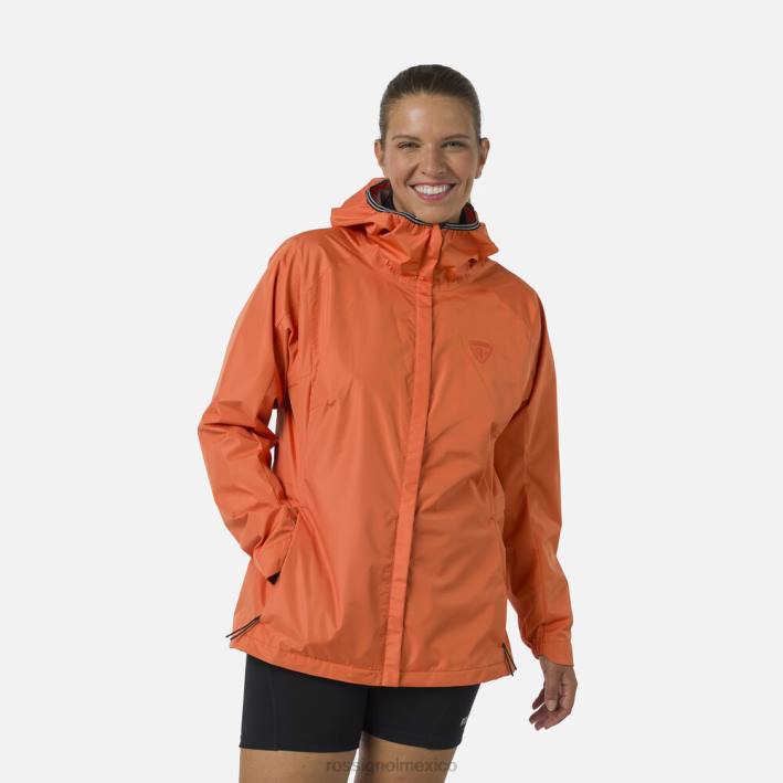 mujer Rossignol chaqueta de lluvia activa HPXL964 tapas naranja llama