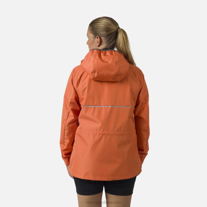 mujer Rossignol chaqueta de lluvia activa HPXL964 tapas naranja llama