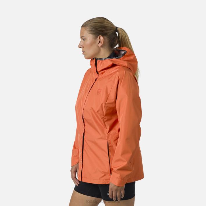 mujer Rossignol chaqueta de lluvia activa HPXL964 tapas naranja llama