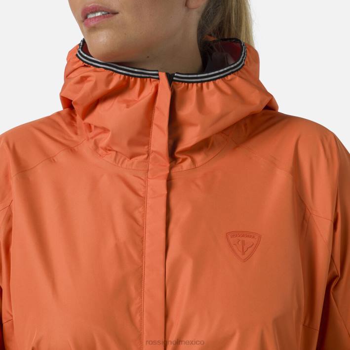 mujer Rossignol chaqueta de lluvia activa HPXL964 tapas naranja llama