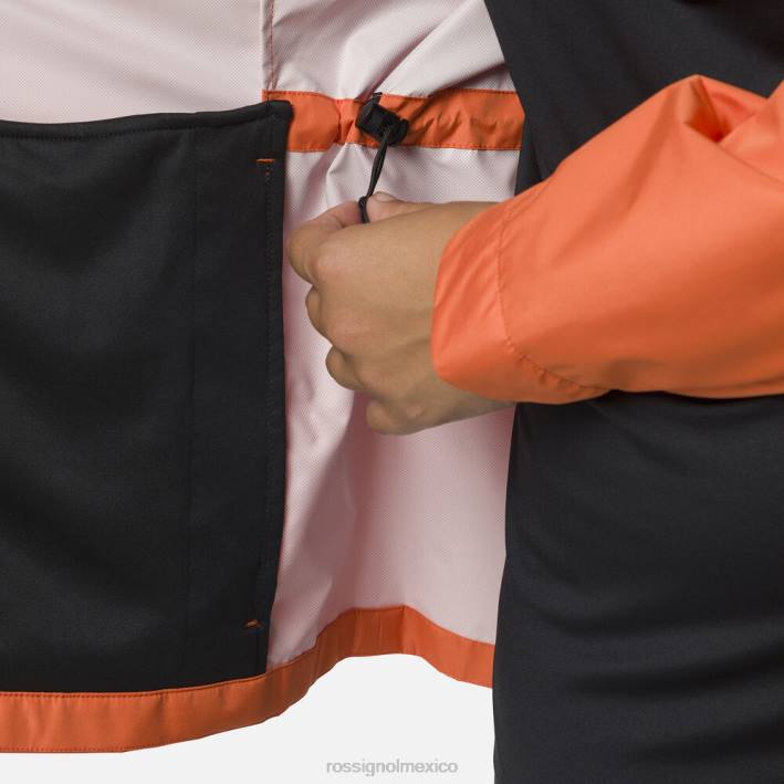 mujer Rossignol chaqueta de lluvia activa HPXL964 tapas naranja llama