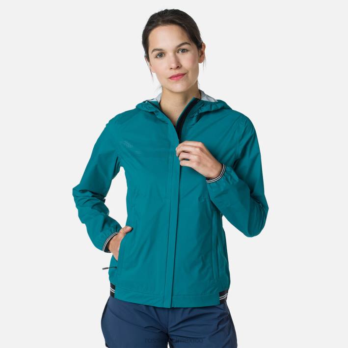 mujer Rossignol chaqueta de lluvia ligera HPXL1077 tapas esmeralda oscura