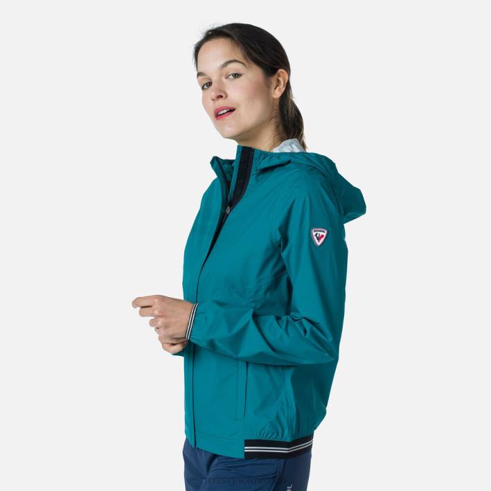 mujer Rossignol chaqueta de lluvia ligera HPXL1077 tapas esmeralda oscura