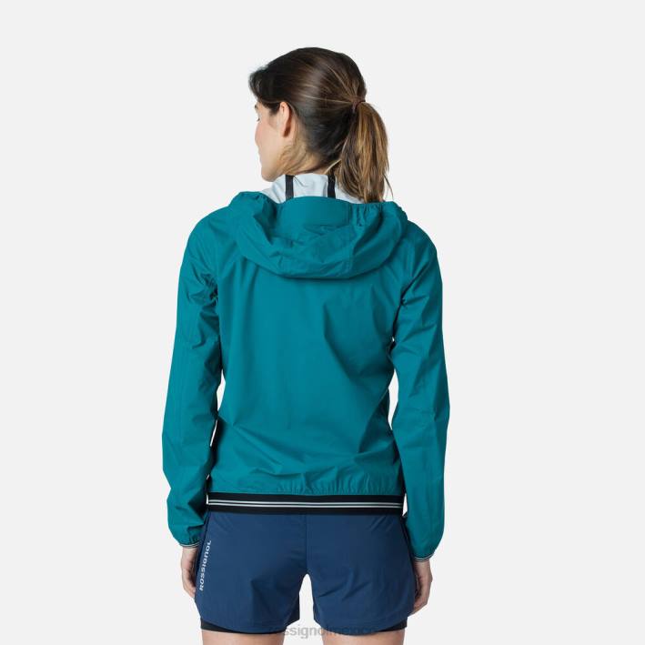 mujer Rossignol chaqueta de lluvia ligera HPXL1077 tapas esmeralda oscura