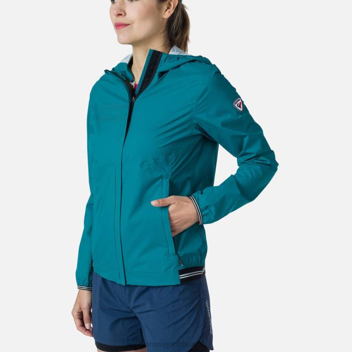 mujer Rossignol chaqueta de lluvia ligera HPXL1077 tapas esmeralda oscura