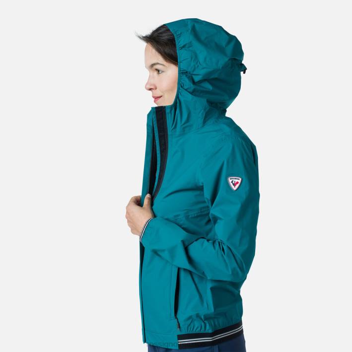 mujer Rossignol chaqueta de lluvia ligera HPXL1077 tapas esmeralda oscura