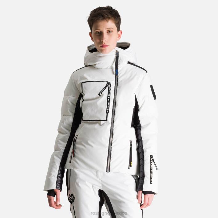 mujer Rossignol chaqueta de plumas estelar jcc HPXL794 tapas blanco