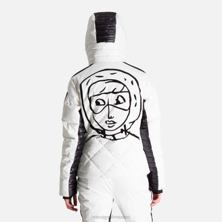 mujer Rossignol chaqueta de plumas estelar jcc HPXL794 tapas blanco