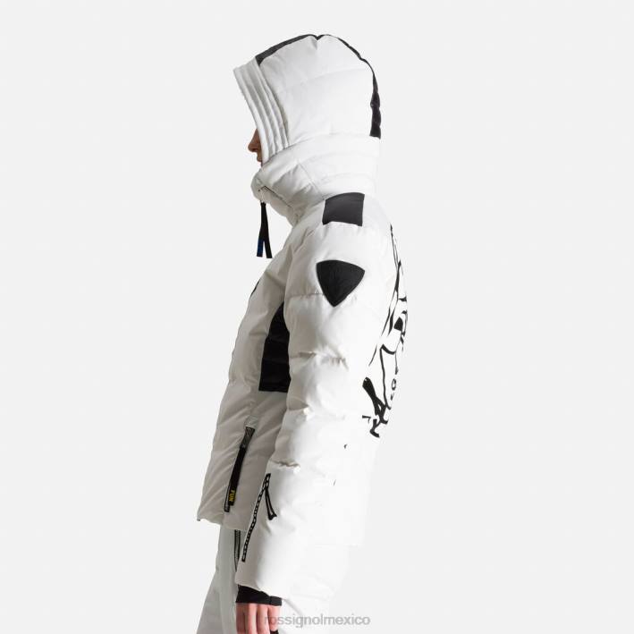 mujer Rossignol chaqueta de plumas estelar jcc HPXL794 tapas blanco