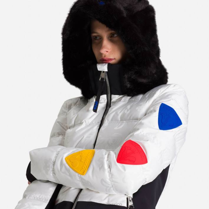 mujer Rossignol chaqueta de plumas jcc twins HPXL1115 tapas blanco