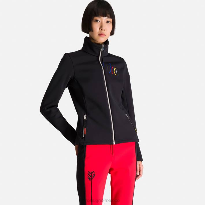 mujer Rossignol JCC Brady chaqueta suave estampada HPXL996 tapas negro