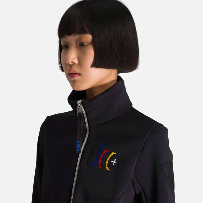 mujer Rossignol JCC Brady chaqueta suave estampada HPXL996 tapas negro
