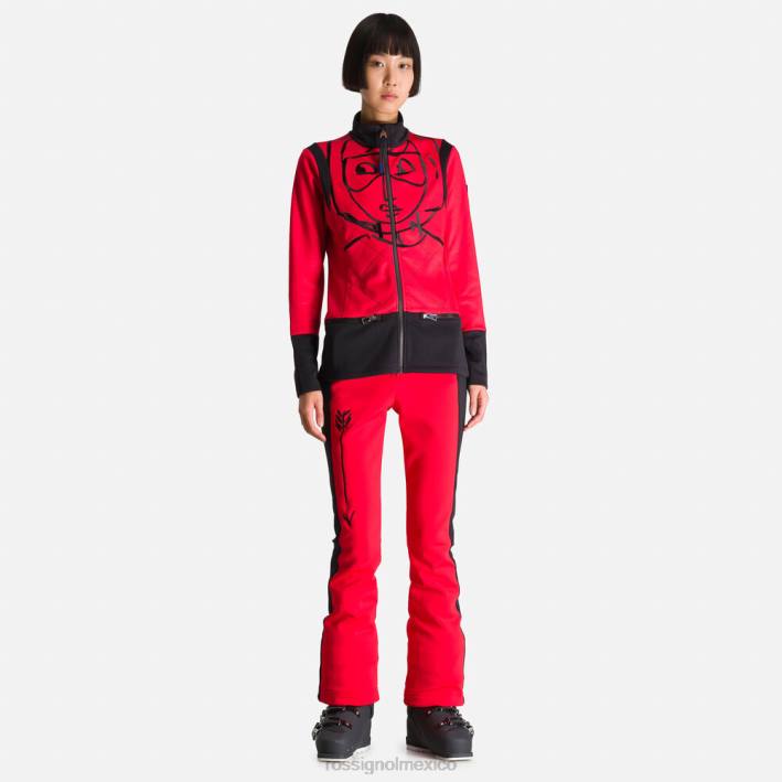 mujer Rossignol chaqueta climi jcc HPXL997 tapas rojo