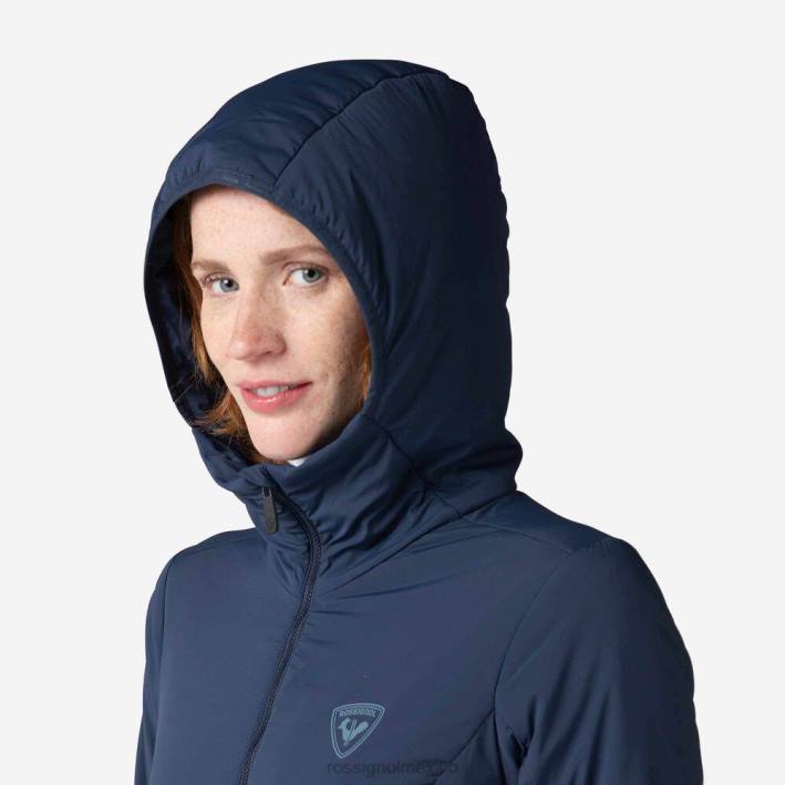 mujer Rossignol chaqueta con capucha opside HPXL818 tapas azul marino oscuro