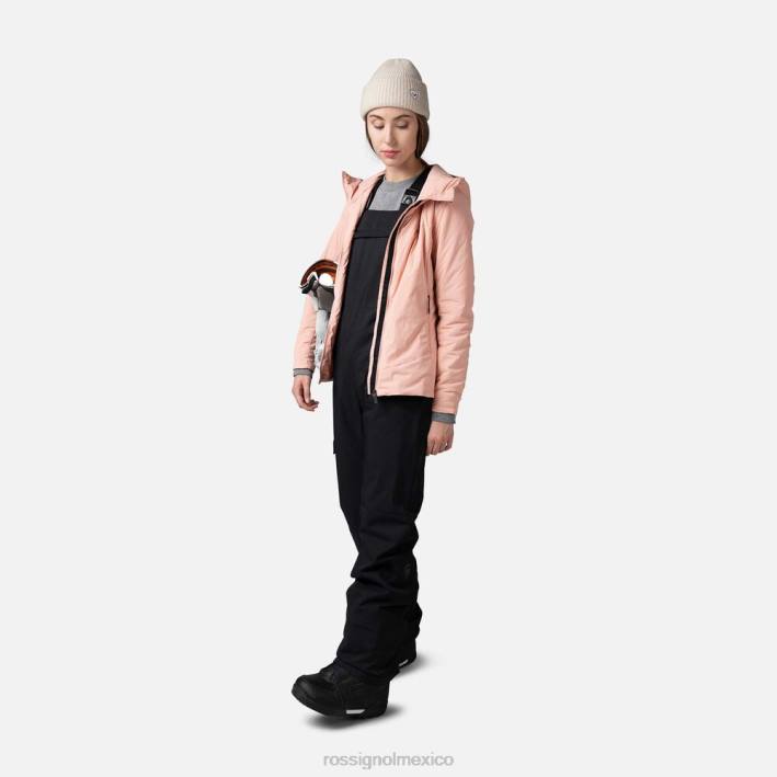 mujer Rossignol chaqueta con capucha opside HPXL828 tapas rosa pastel
