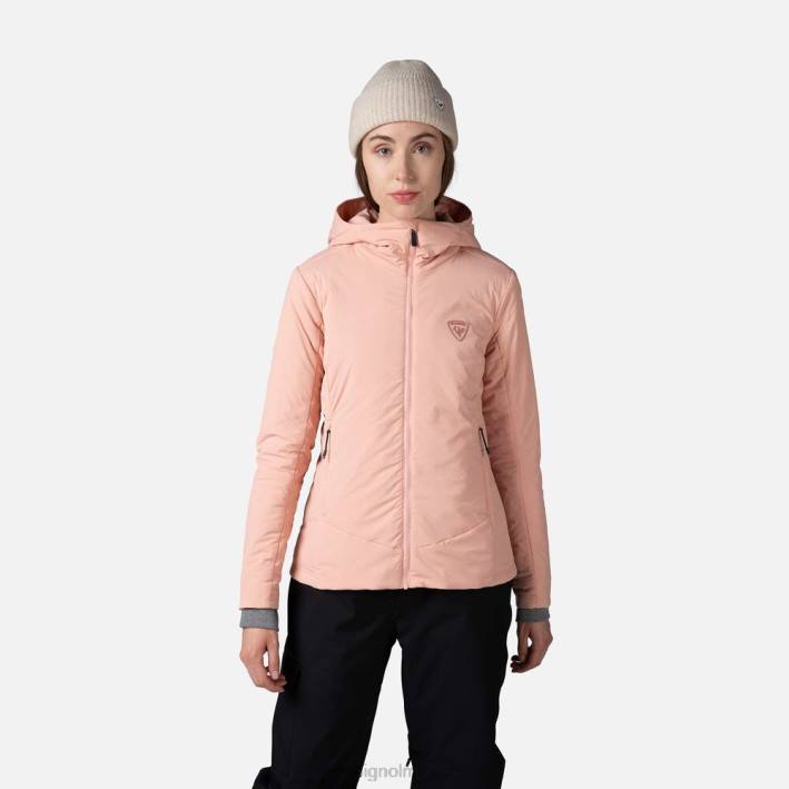 mujer Rossignol chaqueta con capucha opside HPXL828 tapas rosa pastel