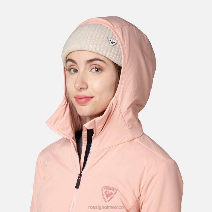 mujer Rossignol chaqueta con capucha opside HPXL828 tapas rosa pastel