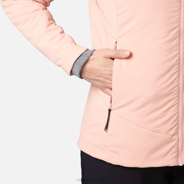 mujer Rossignol chaqueta con capucha opside HPXL828 tapas rosa pastel