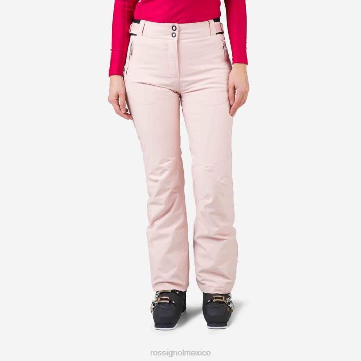 mujer Rossignol pantalones de esquí HPXL782 fondos rosa empolvado