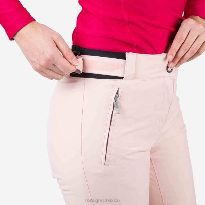 mujer Rossignol pantalones de esquí HPXL782 fondos rosa empolvado