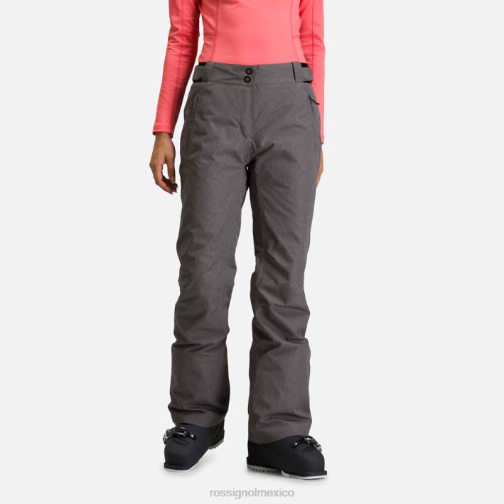 mujer Rossignol pantalones de esquí jaspeados HPXL1102 fondos cuero gris