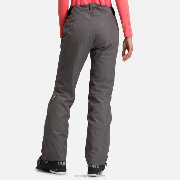 mujer Rossignol pantalones de esquí jaspeados HPXL1102 fondos cuero gris