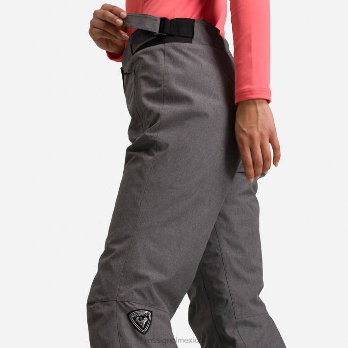 mujer Rossignol pantalones de esquí jaspeados HPXL1102 fondos cuero gris