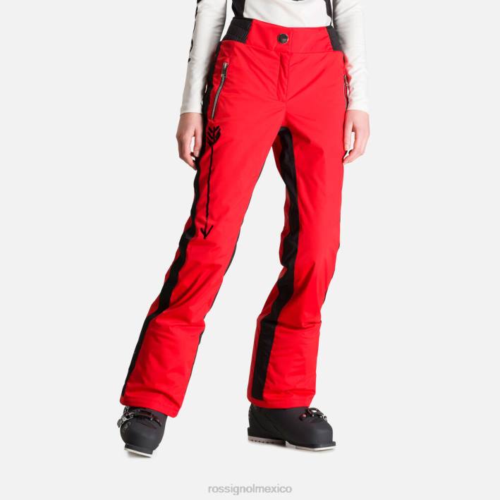 mujer Rossignol pantalones de esquí jcc estelares HPXL1013 fondos rojo