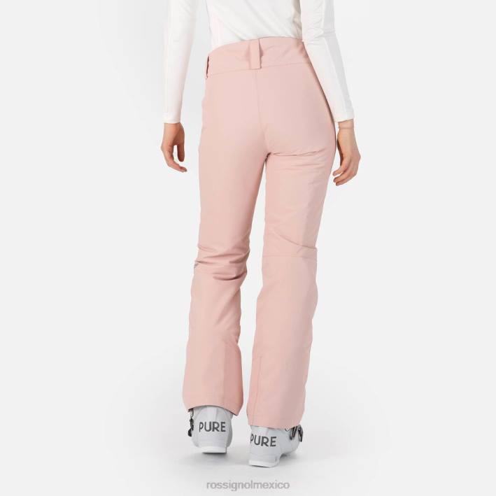 mujer Rossignol pantalones de esquí rápidos HPXL981 fondos rosa empolvado