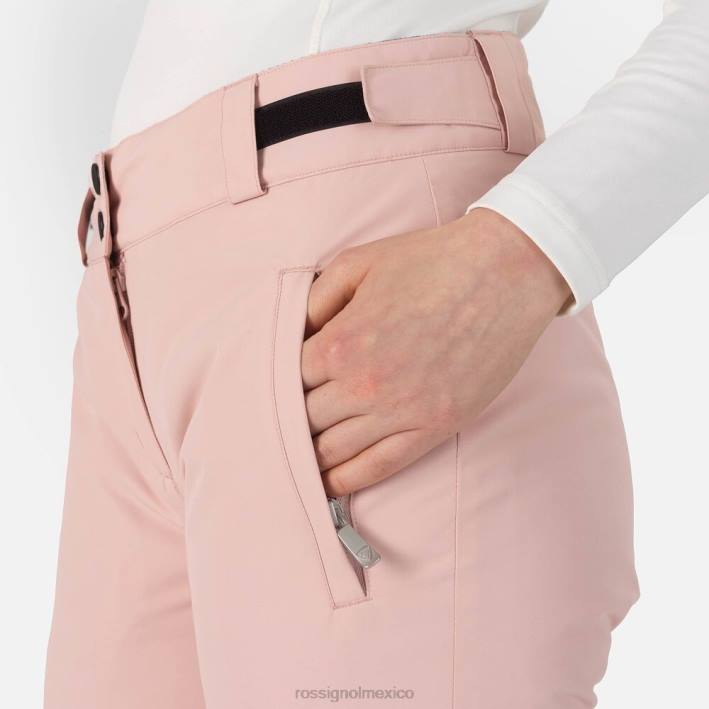 mujer Rossignol pantalones de esquí rápidos HPXL981 fondos rosa empolvado