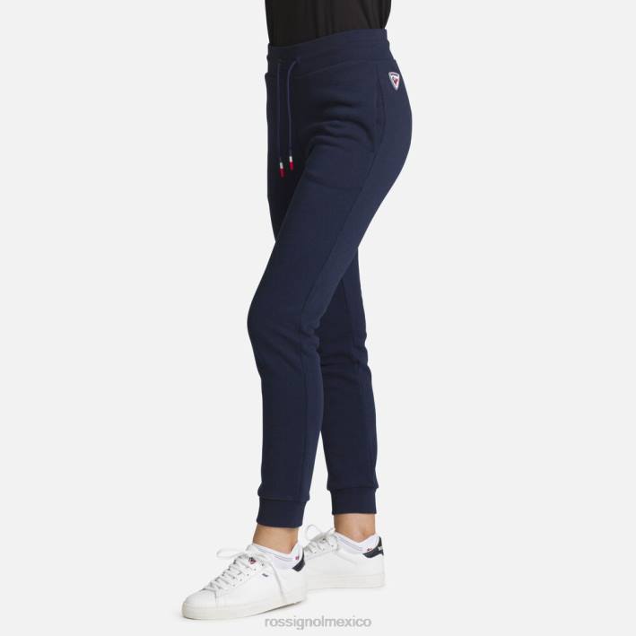 mujer Rossignol pantalones deportivos de algodón con logo HPXL886 fondos azul marino oscuro