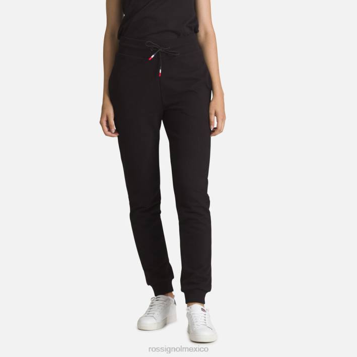 mujer Rossignol pantalones deportivos de algodón con logo HPXL916 fondos negro