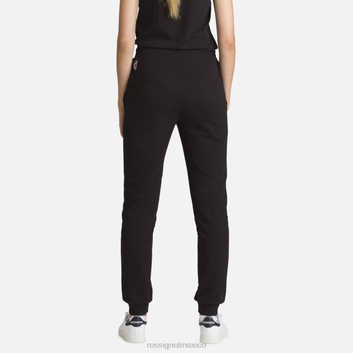 mujer Rossignol pantalones deportivos de algodón con logo HPXL916 fondos negro