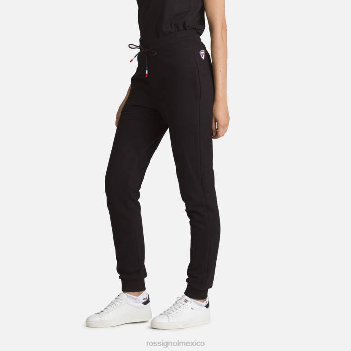 mujer Rossignol pantalones deportivos de algodón con logo HPXL916 fondos negro