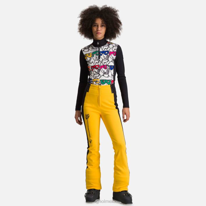 mujer Rossignol pantalones jcc brady suaves HPXL1078 fondos amarillo