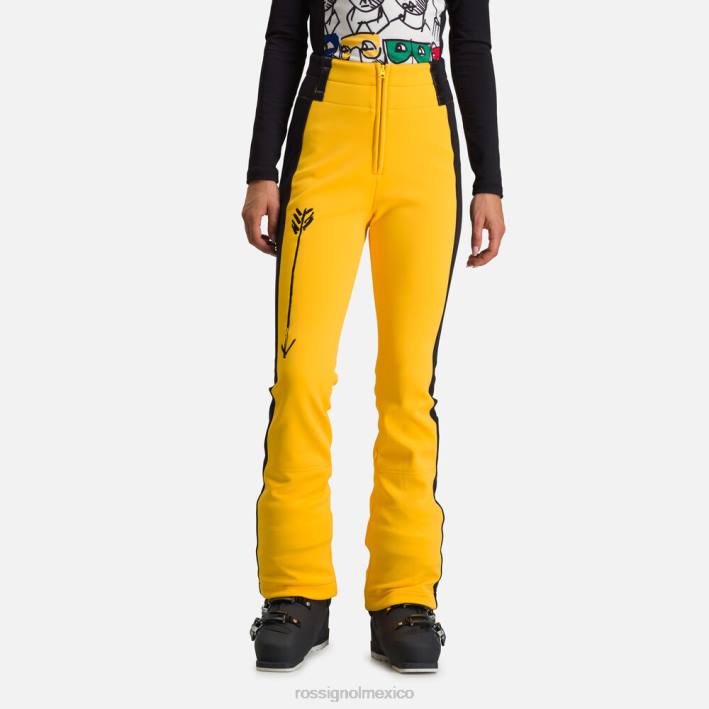mujer Rossignol pantalones jcc brady suaves HPXL1078 fondos amarillo