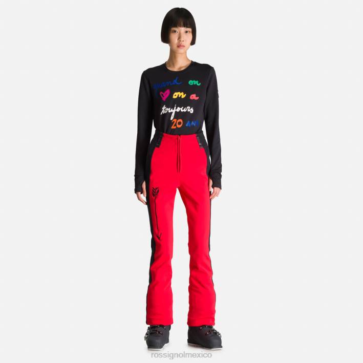 mujer Rossignol pantalones jcc brady suaves HPXL1124 fondos rojo
