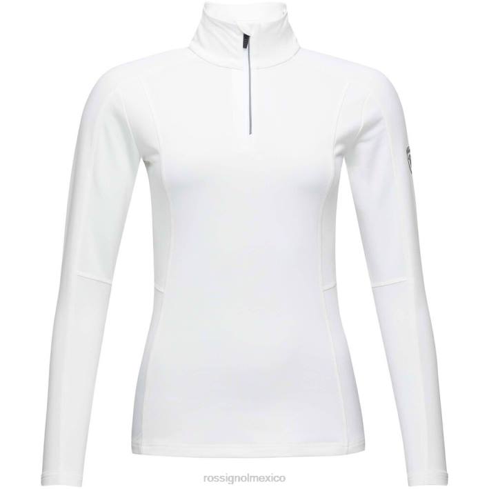 mujer Rossignol Classique 1/2 capa con cremallera. HPXL982 tapas blanco