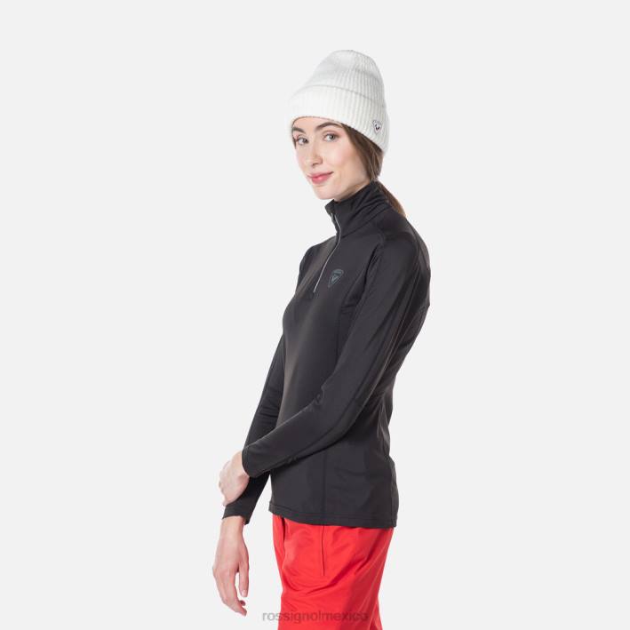 mujer Rossignol camiseta interior classique con media cremallera HPXL820 tapas negro