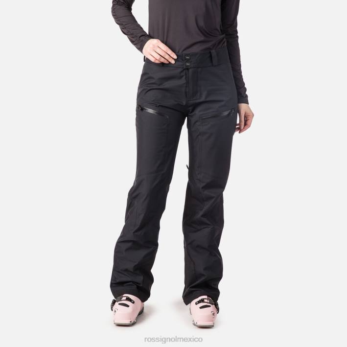mujer Rossignol pantalones skpr de tres capas HPXL887 tapas negro