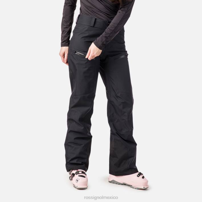 mujer Rossignol pantalones skpr de tres capas HPXL887 tapas negro