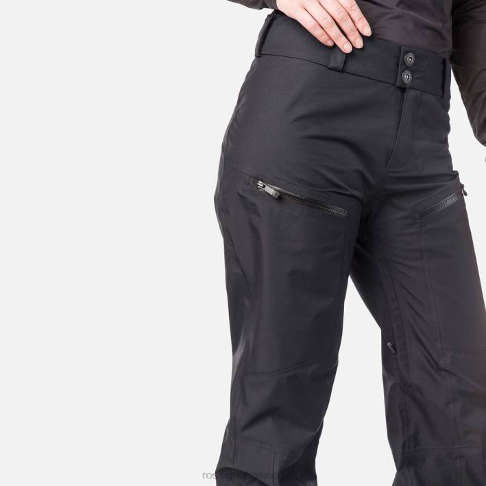 mujer Rossignol pantalones skpr de tres capas HPXL887 tapas negro
