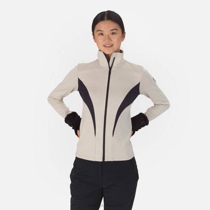mujer Rossignol React Merino capa intermedia con cremallera completa HPXL1015 tapas paloma salvaje