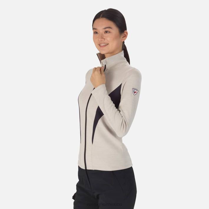 mujer Rossignol React Merino capa intermedia con cremallera completa HPXL1015 tapas paloma salvaje